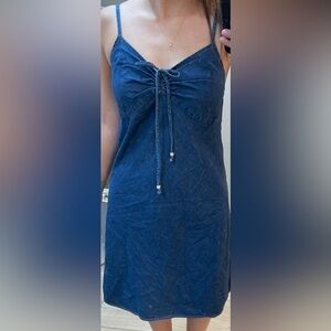 Vintage Dark Denim Spaghetti Strap Dress